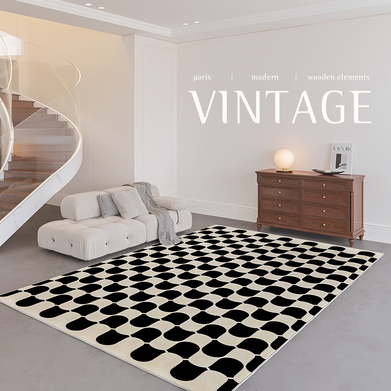 Home Textiles Plaid - Tapetes franceses retro para o quarto,