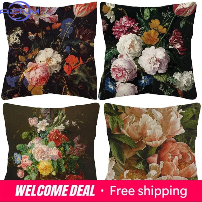 Quality Home Textiles - Pintura a óleo de flores, decoração
