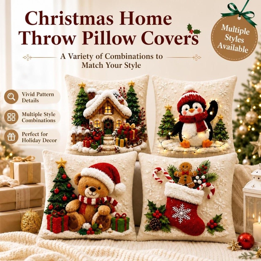 Home Textiles Towel Set - Conjunto de 4 capas de almofada