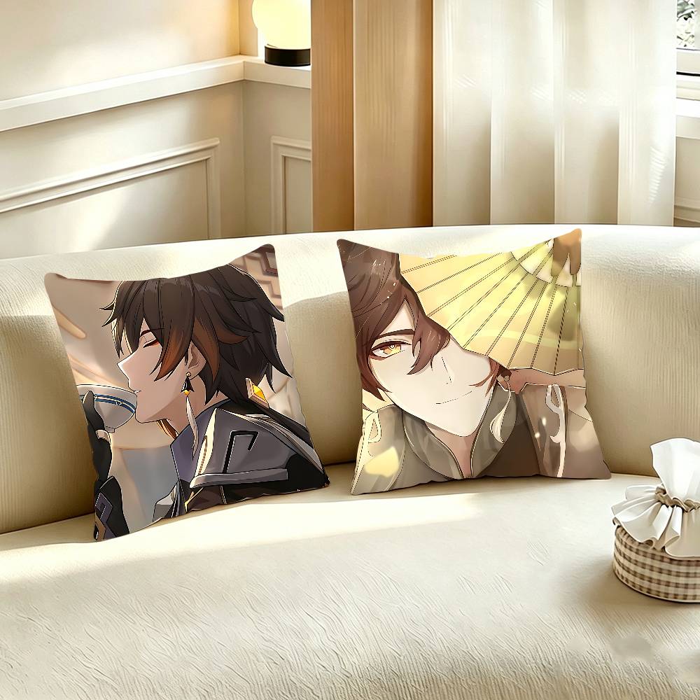Home Textiles Là Gì - Capa de Almofada G-Genshin Impact Zhong