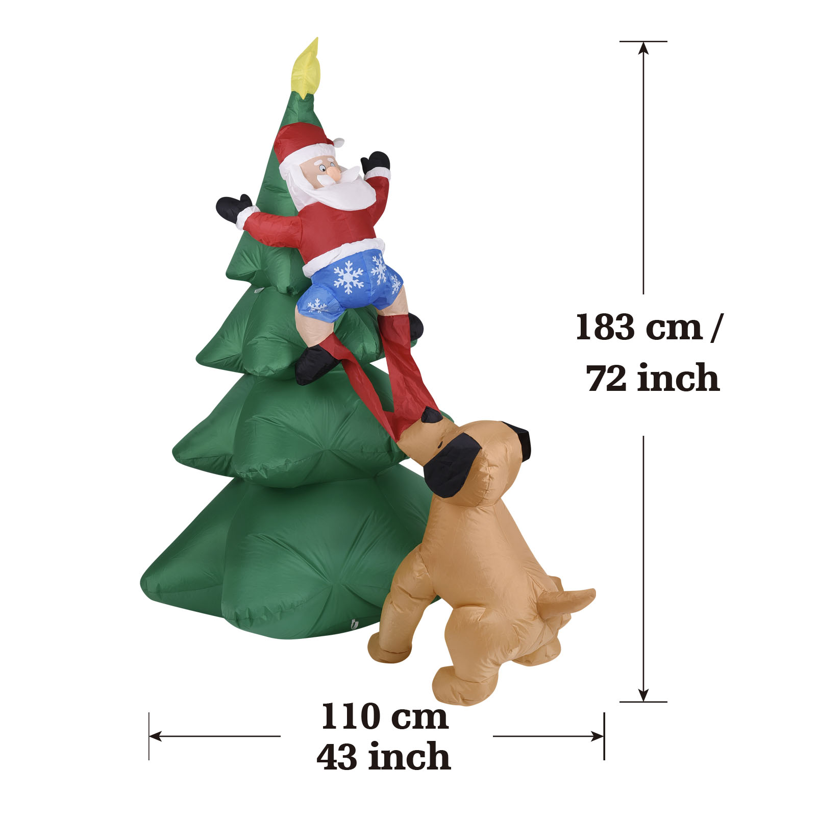 Cão inflável de natal com árvo - Home Textiles Products avaliação e preço