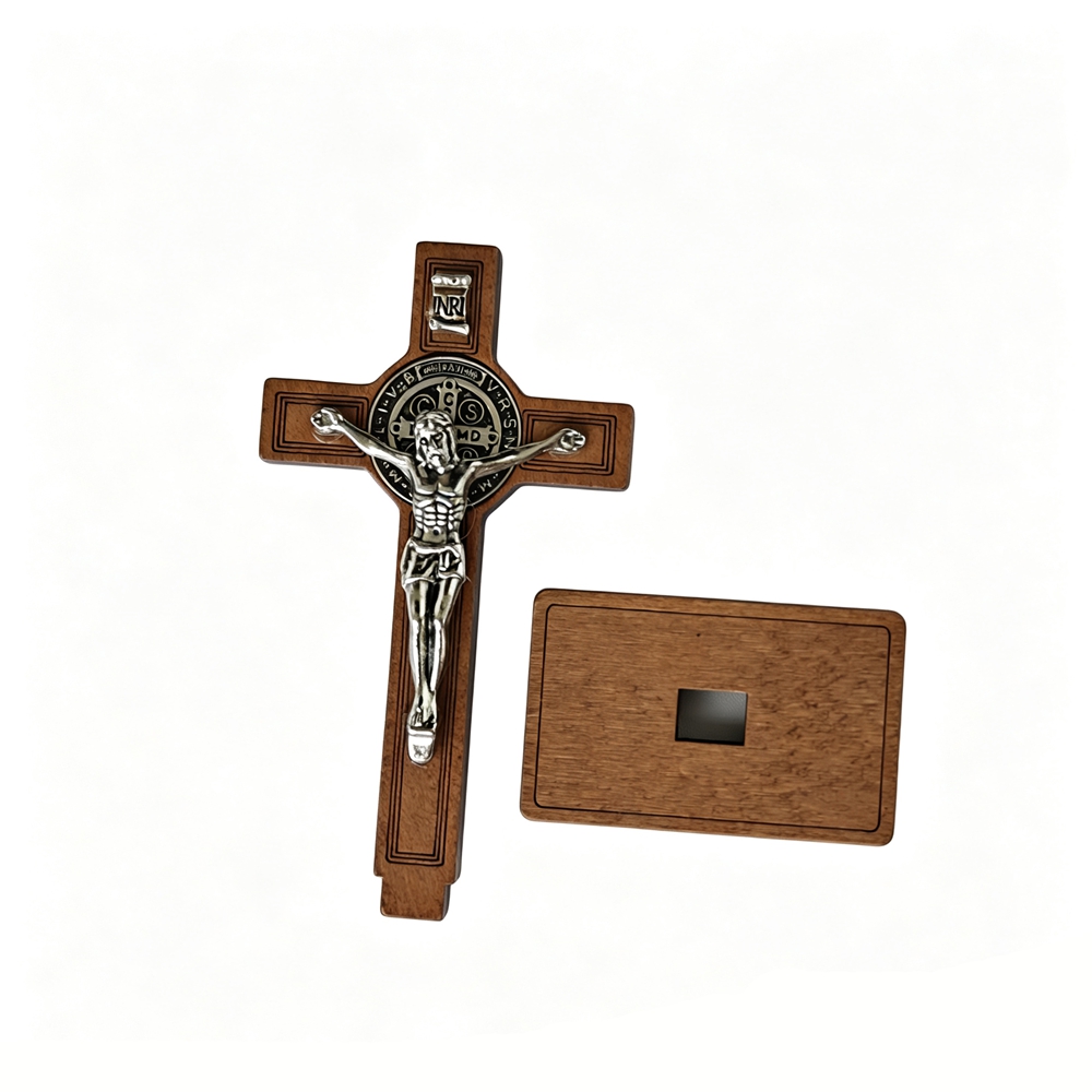 Crucifixo de Madeira de São Be - Home Textiles Products avaliação e preço
