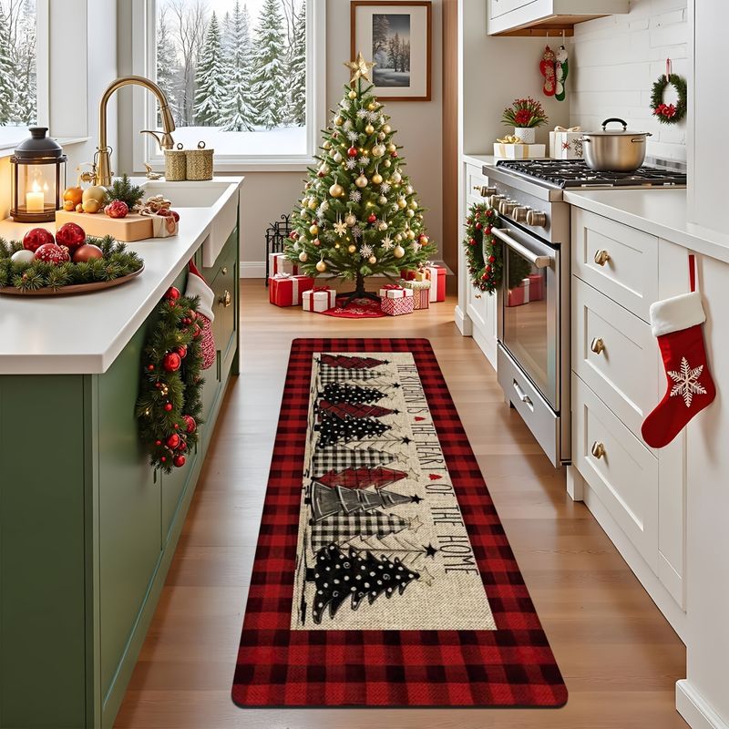 Tapete Longo para Chão com Est - Home Textiles Plaid avaliação e preço