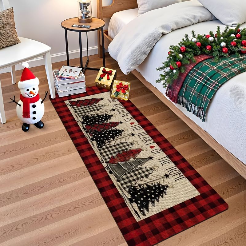 Tapete Longo para Chão com Est - Home Textiles Plaid avaliação e preço