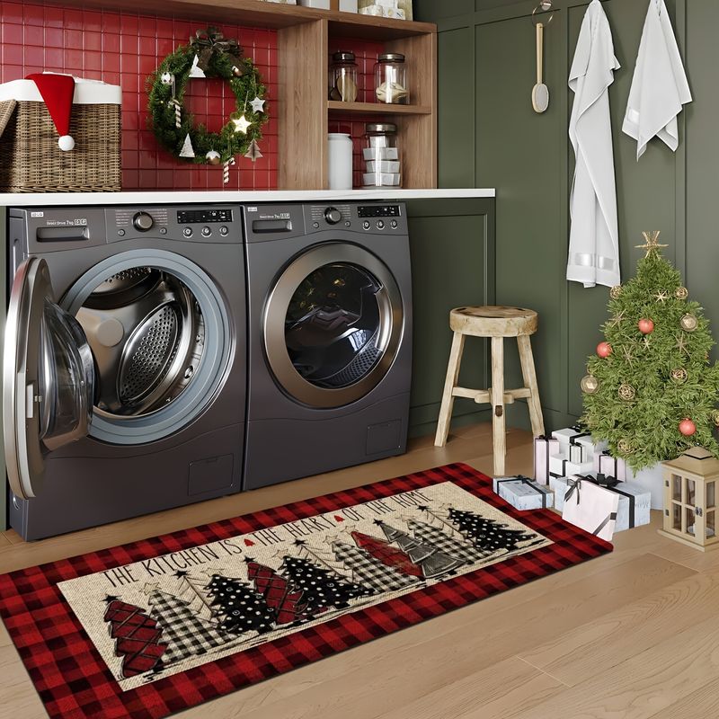 Tapete Longo para Chão com Est - Home Textiles Plaid avaliação e preço